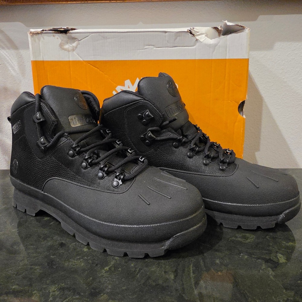 Timberland Mens‎ Euro Hiker Shell Toe Boots Black Waterproof A631F 10